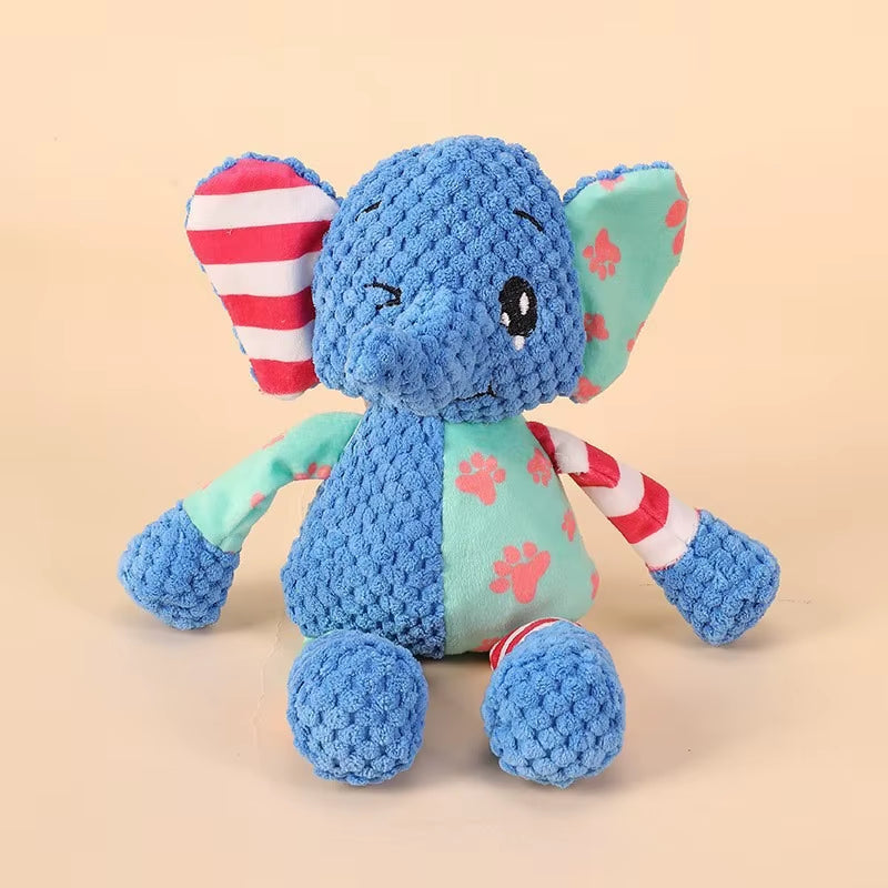 Dog Chew Toy Cute Animals Bite Resistant Interactive Squeaky Puppy Toy Teeth Cleaning Pet Plush Toy Pet Supplies